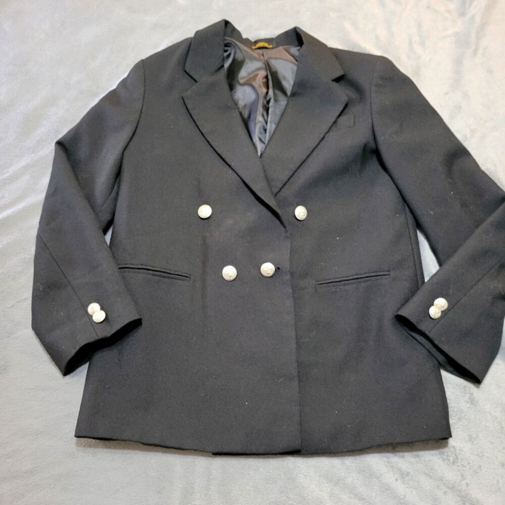 CLASS CLUB BIG BOYS SOLID DRESS JACKET BLAZER SZ 12 BLACK DOUBLE BREASTED JACKET